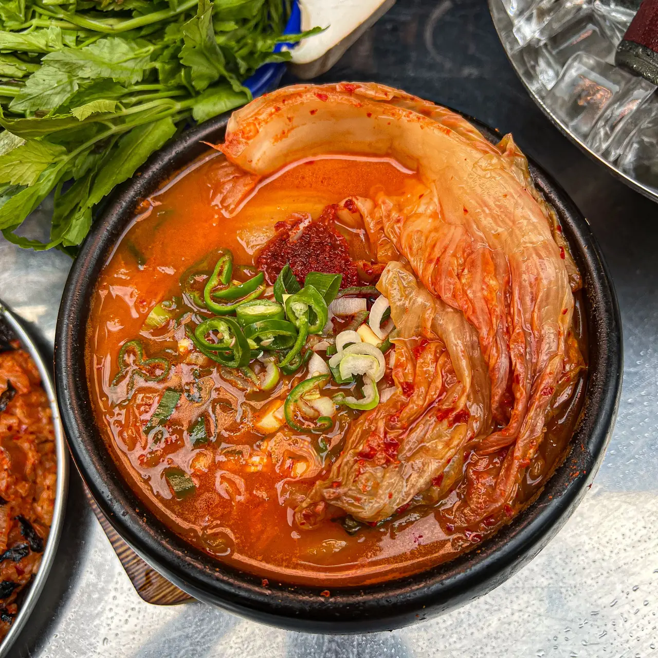 묵은지로 끓인 한돈 김치찌개 — Kim Sukseong Hongdae, aged-meat Korean BBQ at a Hongdae restaurant in Seoul (홍대 맛집)