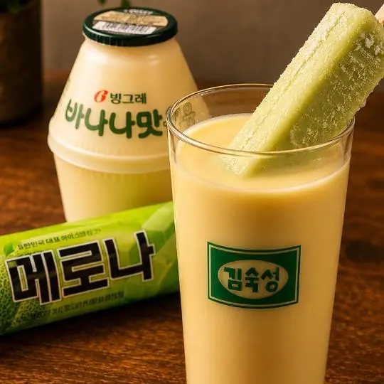 메론바나나우유 Melon Banana Milk — 음료 & 디저트 · 김숙성 홍대점 홍대 맛집 Korean BBQ menu
