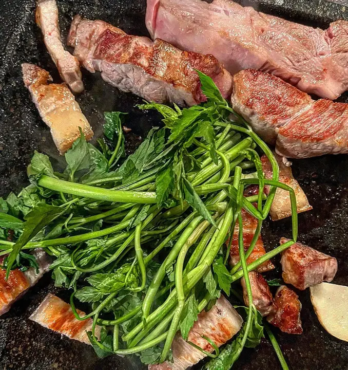 미나리 추가 Add Water Parsley (Minari) — 사이드 & 추가 · 김숙성 홍대점 홍대 맛집 Korean BBQ menu