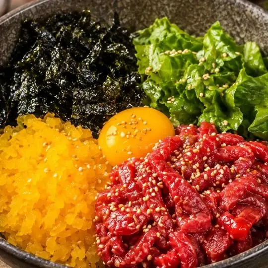 한우++ 육회 비빔밥 Hanwoo 1++ Beef Tartare Bibimbap — 육회 · 김숙성 홍대점 홍대 맛집 Korean BBQ menu